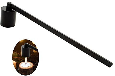 CC wonderland zone Candle Snuffer Accessory -Wick Snuffer Accessory with Long Handle for Putting Out Candle Flame Safely,Black(Cylindrical Shape)