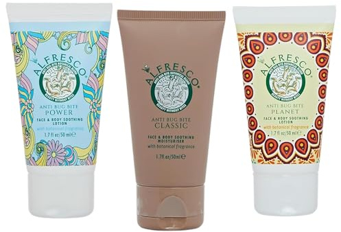 TRI-ME-PACK Alfresco Natural Insect Repellent 50ml X 3 / Anti Bug Bite Moisturiser & Lotions with over 22 Essential Oils - DEET Free - Suitable for Children and Babies …