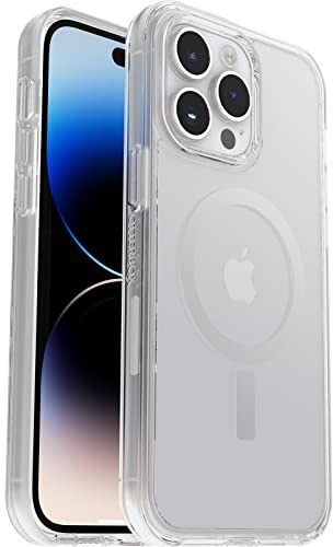 OtterBox Symmetry+ Clear Case for iPhone 14 Pro Max for MagSafe, Shockproof, Drop proof, Protective Thin Case, 3x Tested to Military Standard, Antimicrobial Protection, Clear - Non-Retail Packaging