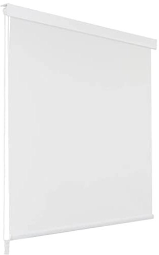 vidaXL Cortina de ducha enrollable, cortina de ducha enrollable con cordón de tracción, cortina de baño, cortina de baño, resistente al agua, EVA blanca con marco de aluminio