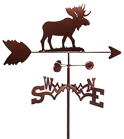 CAZARU Wetterfahne Tier Elch Form Wetterhahn Windrichtungsanzeiger Wetterfahne Messwerkzeuge mit Anti-Rost-Beschichtung Korrosionsbeständig für Garten Patio Yard Ornament Dekoration