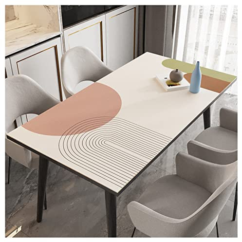 Schreibtischunterlage Leder Abwischbar Tischmatte Esstisch Kunstleder Tischdecke Fleckabweisend PU Leder Schreibtischmatte Wasserdichte Tischschutzauflage Aus Leder Rutschfest(Size:80*80cm,Color:B)