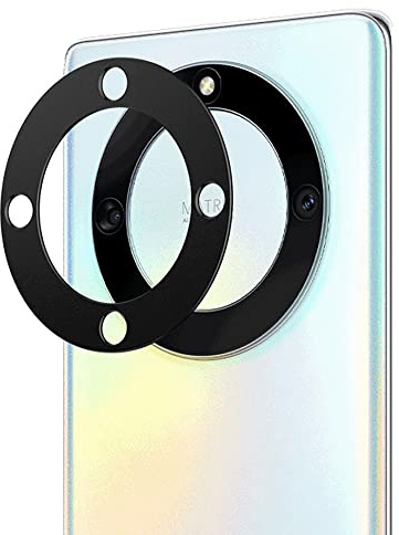 GIOPUEY Protector Cámara Compatible con Honor Magic 5 Lite, [2 Pack] Protector Metálico de la Cámara [Resistente a Rayones] [No interfiere en el Tiro] [Fácil de Instalar] - Black