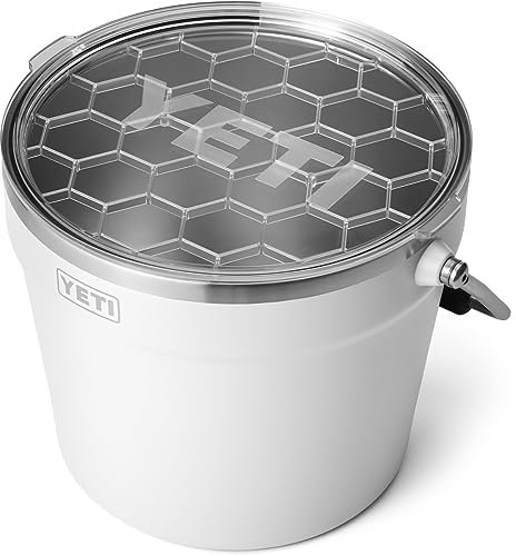 YETI Rambler Beverage Bucket, Double-Wall Vacuum Insulated Ice Bucket with Lid, White, 7.6 L