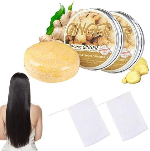 Shampoo Allo Zenzero, 2 pezzi Ginger Shampoo Bar Sapone, Ginger Sapone Solido Shampoo, Shampoo Per La Ricrescita Dei Capelli Allo Zenzero, Sapone Per Shampoo Allo Zenzero con Sapone A Schiuma Netta