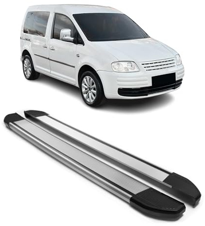 OMAC Trittbretter für VW Caddy 2003-2020 Kurzer Aluminium 2tlg Schwarz | Seitenschweller, fahrzeugspezifische Passform