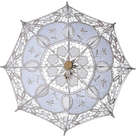 Eleganter Spitzen-Hochzeitsschirm, Brautschirm, Weißer Hochzeits-Spitzen-Sonnenschirm, Regenschirm, Hochzeits-Braut-Regenschirm, Weißer Regenschirm, Foto-Requisite für Hochzeit,(A1)