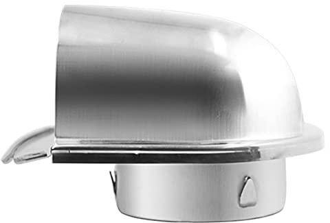 Wall-Mountable Vent, Stainless Steel Chimney Cowl Rain Cap with Grid Bird Guard Protection, U-Shaped Cover, Exhaust Downward Outlet,150mm (100mm)