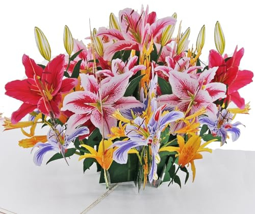 Favour Pop Up® - ein prachtvolles Orchideenbouquet in 3D, zum Geburtstag, zum Jubiläum, auch für Geldgeschenk oder Gutschein. XP924