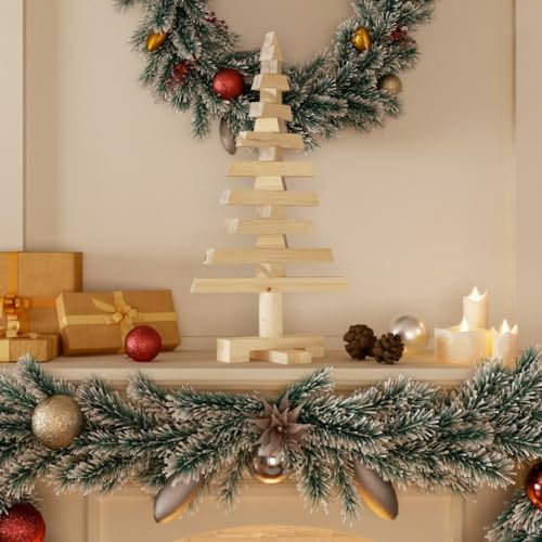 Camerina Weihnachtsbaum Holz zum Schmücken 60 cm Massivholz Kiefer Deko Weihnachtsbaum