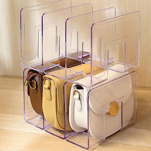 Gsycle Organizador De Bolsos Con 3 Compartimentos, Separador De Bolsos Apilable De Acrílico, Estante Organizador Para Bolsos, Libros, Carteras Y Monederos.