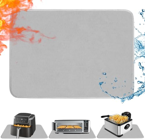 TOHONFOO Heat Resistant Mats for Countertop & Air Fryer, 24x16 in, Gray