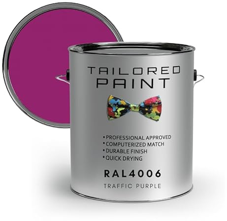 Tailored Paint uPVC Window & Door 1K Paint Brush or Spray On - Satin Finish - RAL4006, Traffic Purple - 250ml Tin