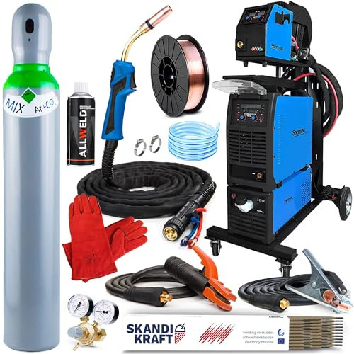 Sherman DIGIMIG 500 PULSE - 500 A poste a souder mig avec gaz 400V - MIG/MAG, MMA, TIG - pulsé et double pulsé, synergie - soudage par points, soudobrasage - 4 roulettes - Kit Pro