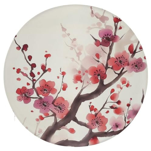 YKUDBN Quadratisches Kissen, japanischer Frühlings-Pflaumen-Blumendruck, Memory-Schaum-Kissen, vielseitiges Kissen, Heimdekoration, weiches Stuhlkissen, belastbares Kissen