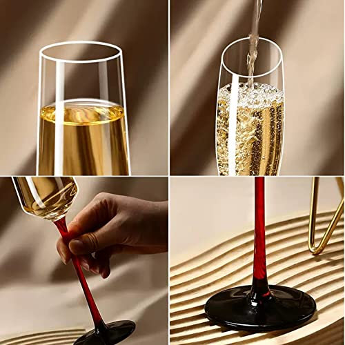 Flute Champagne Bicchieri da champagne creativi da 125 ml 2 pezzi Bicchieri da vino spumante in cristallo con flute da champagne for matrimonio, anniversario, Natale Bicchieri da Champagne(A)
