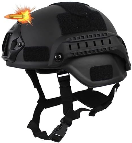 TS TAC-SKY Mit Anti-Vibrationssystem 3-Level-Taktik-Kugelsicherer Helm, Militärischer Ballistischer Helm Schutzhelm Fast Kugelsicherer Helm Persönliche Sicherheitsausrüstung(M(54-57cm))