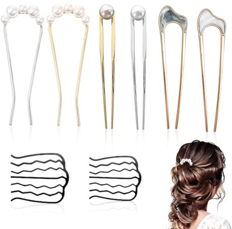 8 Stück Haarnadeln Metall U-Förmige Haarnadel Haarpin Hochsteckfrisur Chignon Pins Haarnadeln U-Förmig Französisch Stil Haar Hochsteckfrisuren Für Frauen Mädchen Haarstyling Zubehör,Haarnadel