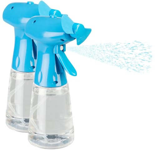 PEARL Ventilator: 2er-Set Akku-Handventilator mit Wassersprüher, 400 ml, 800mAh (Handventilator mit Sprühnebel, Wasser-Sprühventilator, Tischventilator)