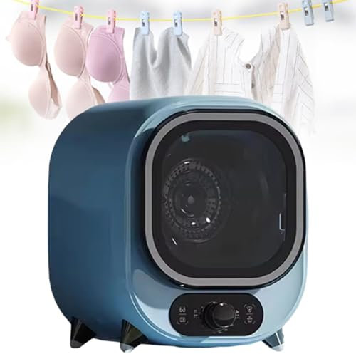 Asciugatrice a Condensazione Da 450 W, Acciaio Inossidabile, Con Doppia Modalità Di Asciugatura Calda E Fredda, Capacità 0,8 Kg, Adatta per Asciugare Biancheria Intima, Asciugamani, Ecc.,Blue