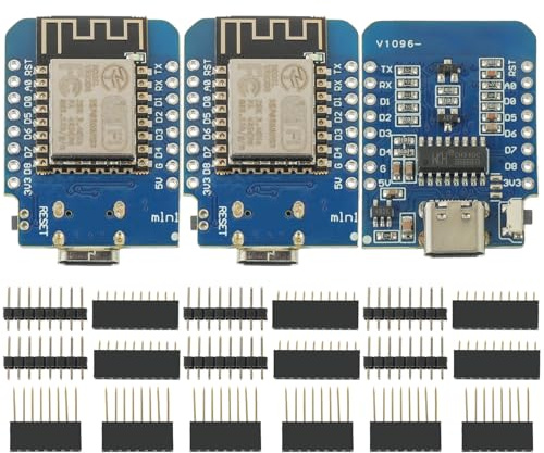 EPLZON 3 Stück ESP8266 Mini Entwicklungsboard ESP8266-12F Basiertes Wireless NodeMcu Lua WiFi Modul Type-C Stecker Kompatibel mit Arduino