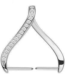 Messing Pavé-Anhänger-Klemmbügel, Eispickel-Charm-Schnallen, Clip-Anschlusszubehör, Verschlüsse zur Herstellung von Halsketten, Schmuck, Rhodium, 2 Stück