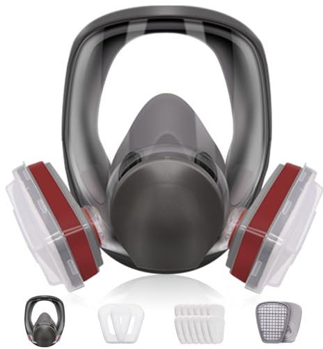 Masque De Protection Réutilisable, Double Filtration, 10 Morceaux De Coton Filtre Remplaçable Pour De Nombreuses Situations De Travail,Peinture, Travail, Produits Chimiques,Pulvérisation