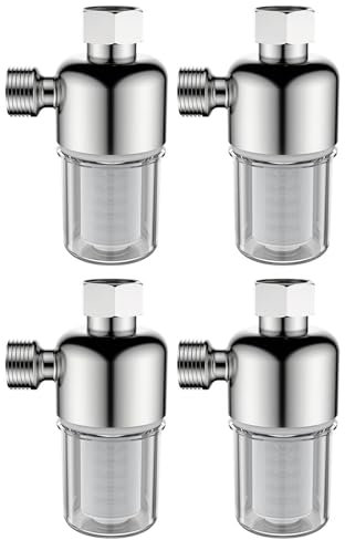 4 filtri per acqua da doccia, filettatura da 20 mm, filtro anticalcare, filtro per soffione doccia, filtro anticalcare riutilizzabile, filtro anticalcare per scaldabagno, WC, lavatrici