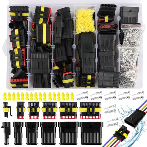 NVIYAM 808pcs Connecteur Automobile, IP67 Voiture Étanche Connecteur Électrique 1/2/3/4/5/6 Broche, Connecteurs de Câble Automobile pour voiture camion moto