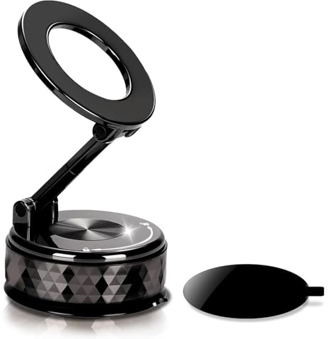 Wowfast Soporte magnético al vacío para teléfono móvil, ventosa para coche, soporte magnético mejorado para teléfono móvil de coche giratorio 360°, salpicadero, parabrisas/ventilación, para iPhone y