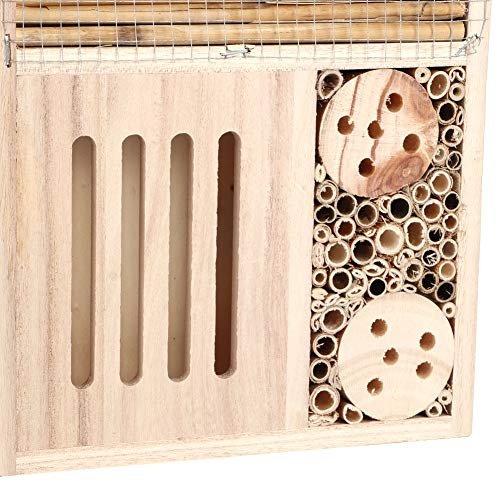 Dioche Bihus för Trädgård Utomhus Trä Insekt Bee House - Högkvalitativt Candlenut Wood Bug Room Nesting Box - Trädgårdsdekoration för Nyttiga Insekter (Typ A)