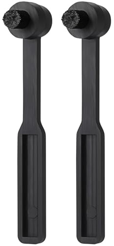 HOMOCONO Spazzola in Plastica e Nailon la Pulizia delle Puntine per Giradischi 2 Pezzi Nero, Pulizia Efficiente e Resistente per Dischi Vinile e Piccoli Dispositivi