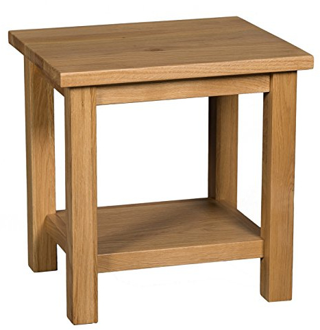 Hallowood Furniture Waverly Oak Side Table, Coffee Table with Shelf