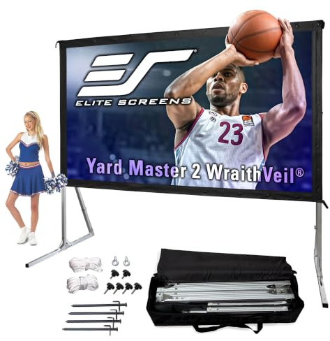 Elite Screens Yard Master 2 DUAL Projector Screen, 150-INCH 16:9, Front and Rear 4K/8K Ultra HD, Active 3D, HDR Ready Projection, OMS150H2-DUAL