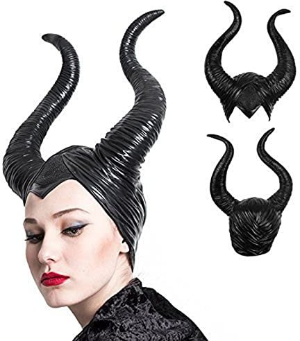 VADOO Halloween Latex Hut Hörner Böse Königin Custume Cosplay Kopfbedeckungen