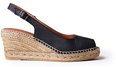 Espadrille Cuir Femme - CROACIA - Noir, 40 EU