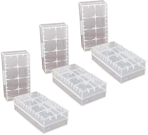 GTIWUNG 6 Stück 18650 Batterie Box, Batterie Schutz Kunststoff Case, 18650 Transportbox, Aufbewahrungsbox, 18650 Akkubox für 18650 und 18350 Akkus, zum Schutz und Transportieren