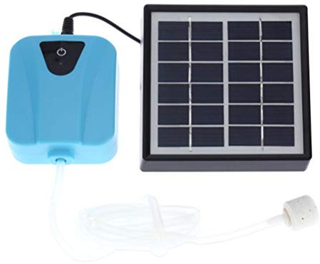 iplusmile Pompe à Oxygène Solaire Double Pour Aquarium Pompe à Oxygène Pour Extérieur Bleu Ciel