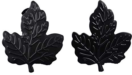 Juego de 2 pinzas para cortinas de metal decoradas con hojas con alzapaños para la decoración de tus ventanas o armario, modelo pequeño de esta pinza Servira de fijación para su visillo, color negro