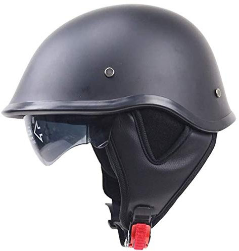 ZLYJ Demi-Casque Moto, Casques Moto Jet Harley Casque Face Ouverte Vintage Casque Mobylette Bols avec Visière, pour Scooter Chopper Cruiser Racing Mofa Pilote Vespa, ECE Homologué C,S