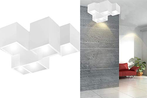 CLICLED Plafoniera In Gesso Lampada da Soffitto A 5 Cubi applique da Interno 5 quadrati gu10 GS-5029