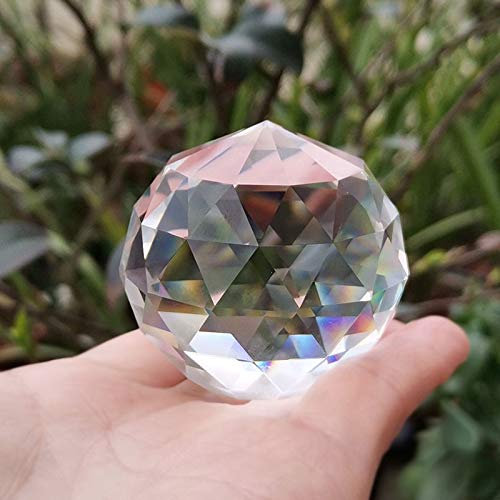 caihuashopping Fotokugel Facettierter Kristallkugel Feng Shui Papiergewicht Dekorative Glas Quarz Kugel Glänzende Geschenke Dekoration Ornamente Glaskugel Fotografie (Size : 80mm)