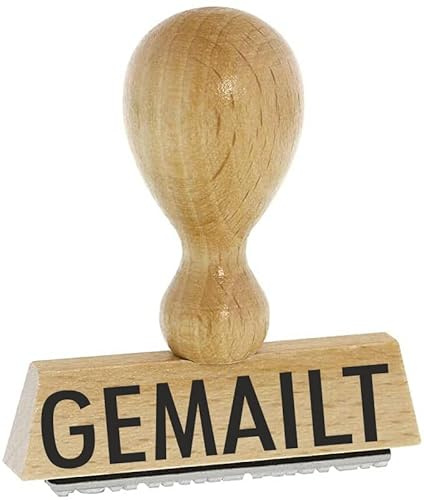 Lagerstempel – GEMAILT - von Kaufhaus2010 Buchenholzstempel – Lagertextstempel zur Kennzeichnung von Rechnungen und anderen Dokumenten – präziser Textstempel ideal für Buchhaltung & Co