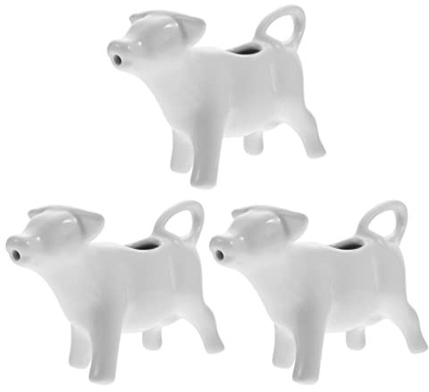 3Pcs Cute Cow Ceramic Milk Pitchers 40Ml Multi-Purpose Cream Cups for Coffee Tea and Sauces Perfect for Home and Café Use