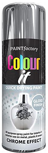 Q&H Multi-Surface Chrome Effect Spray Paint for Stunning Gloss Finish - Ideal Paints for Metal, Plastic, Wood, & Decorative Work - Interior & Exterior Excellent Coverage Aerosol Sprays 400ml (1)