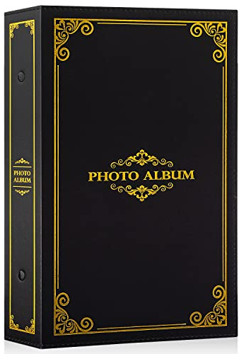 Album Photo Traditionnel 10x15 Pochette, Album Photo de Classe avec Pochette Plastique 300 Horizontal Photos Noir