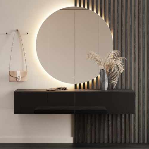 Planetmöbel Flur Möbel Garderobe 160 cm Hängeschrank | Kompaktgarderobe, Garderobenschrank schmal mit Klappe, Dielenschrank mit Stauraum, Wandgarderobe hängend / stehend