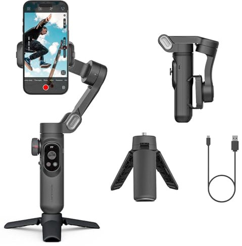 Gimbal Stabilizer for Smartphone, LED Light OLED screen 3-Axis gimbal,Gesture control,Face tracking,Magnetic charging,Gimbal Stabilizer for Android&iphone -AOCHUAN Smart XPro