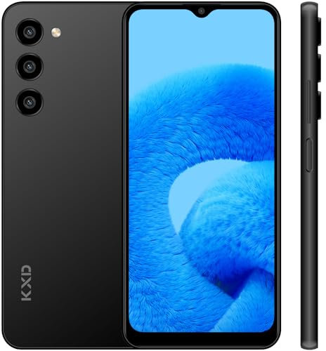 KXD A09 Smartphone Ohne Vertrag 8GB RAM 128GB ROM 256GB Expand 6,6'' HD Display Android 12 Handy Günstig 13MP Panorama Kamera 4000mAh mit Fingerprint 4G Dual SIM/Octa Core/Face ID/GPS/Type C-Schwarz