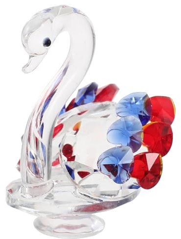 Cabilock Sammlerstücke Aus Kristallfiguren Mundgeblasene Figuren Schwan-Tier-dekor Kristall-sammelfiguren Schwanenfiguren Aus Glas Liebhaber-Schwan-Statue Dekorationen Büro Vorbau